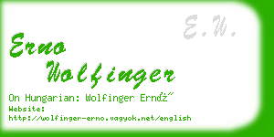 erno wolfinger business card